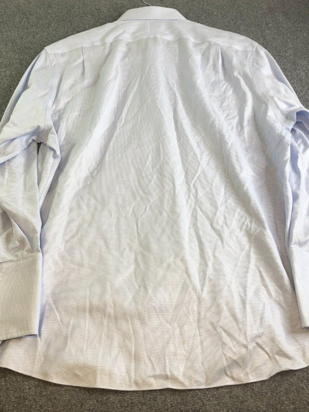 Charles Tyrwhitt Shirt Mens 18 35 Blue Non Iron Slim Fit Micro Check French Cuff - Picture 7 of 9